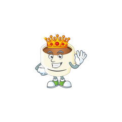 Sticker - King cup coffee cartoon on white background.