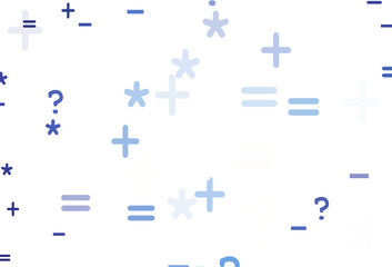 Light Pink, Blue vector layout with algebra elements.