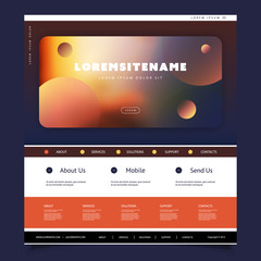 Wall Mural - Colorful Website Template for Your Business with Abstract Header Design