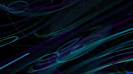 Wall Mural - abstract cosmic stylized lines and circles evolve and rotate then fade to black