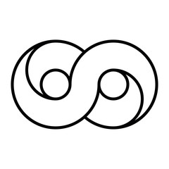 Wall Mural - Black outline infinity symbol icon. Concept of infinite, limitless and endless. Simple flat vector design element