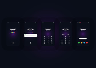 Wall Mural - Phone Pin Lock Set on Smartphone with Security User Interface User Experience UI Vector Illustration