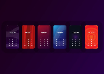 Wall Mural - Phone Pin Lock Set on Smartphone with Security User Interface User Experience UI Vector Illustration