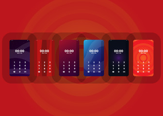 Wall Mural - Phone Pin Lock Set on Smartphone with Security User Interface User Experience UI Vector Illustration