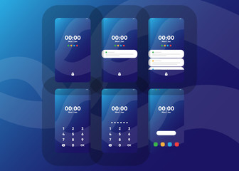 Wall Mural - Phone Pin Lock Set on Smartphone with Security User Interface User Experience UI Vector Illustration