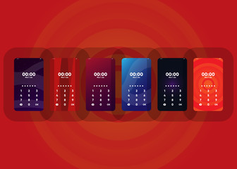 Wall Mural - Phone Pin Lock Set on Smartphone with Security User Interface User Experience UI Vector Illustration
