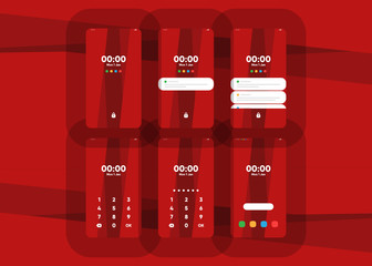 Phone Pin Lock Set on Smartphone with Security User Interface User Experience UI Vector Illustration
