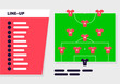 Vector illustration template of the starting lineup of the football club before the match