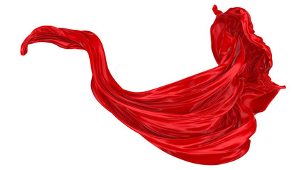Wall Mural - Abstract background of red wavy silk or satin. 3d rendering image.