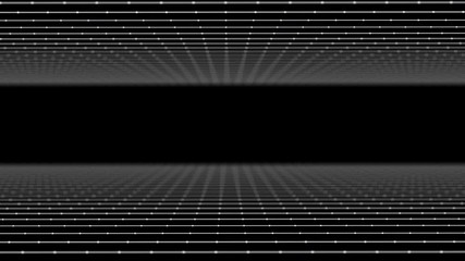Wall Mural - Grid gateway of room wall tunnel with dot and line of 3d interior with wireframe street for futuristic digital tron illuminate sci-fi theme for network business background technology