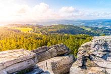 Lookout Point On White Rock, Czech: Bila Skala, Near Prichovice In Jizera Mountains, Czech Republic