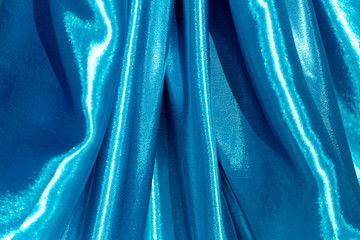 Poster - Blue silk fabric as an abstract background