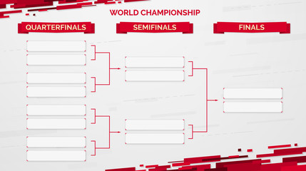 world championship template on a white background. championship bracket background design with red r