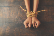 Hands Tied By Strong Rope