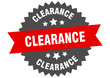 clearance sign. clearance red-black circular band label
