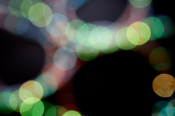 Defocused background of colored lights