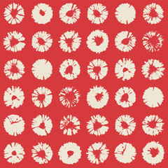 Poster - flower stamp texture pattern wallpaper