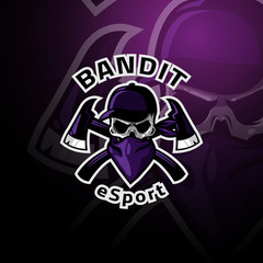 Maskedt skull logo gaming esport