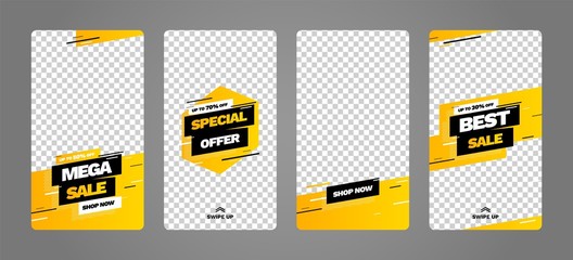 stories template set for banner sale, presentation, flyer, poster, invitation. screen backdrop for m