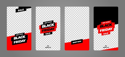 Wall Mural - stories template set for black friday, presentation, flyer, poster, invitation. screen backdrop for 