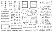 Bullet Journal Doodle Set - Hand Drawn Divider, Icon, Border Decoration