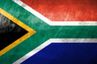 South African Flag on metal rough texture, grunge flag