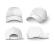 © sabelskaya - White baseball cap mockup set from front, side and back view i