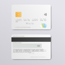 White Credit Card Design Mockup - Front And Back View Se