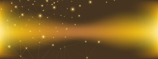 Wall Mural - gold technology connection. big data. high dots