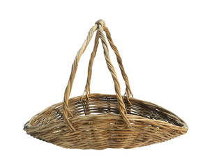 Wall Mural - Wicker gift basket (with clipping path) isolated on white background