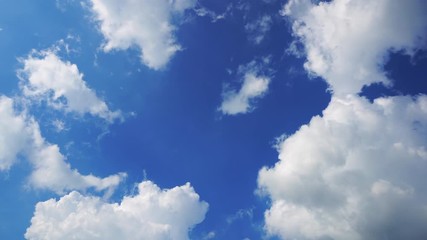 Wall Mural - time lapse of white cloud on a light blue sky. the formation of clouds before the typhoon occurred. 