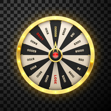 Casino Spinning Lucky Wheel Vector Realistic Illustration