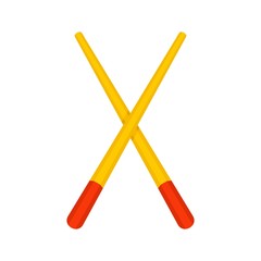 Poster - Wood chopsticks icon. Flat illustration of wood chopsticks vector icon for web design