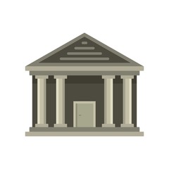 Sticker - Stone courthouse icon. Flat illustration of stone courthouse vector icon for web design