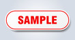 sample sign. sample rounded red sticker. sample