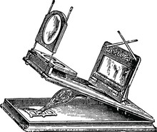 Graphoscope Magnifier Vintage Woodcut From 1871 - English Mechanic And World Of Science - Antique Image