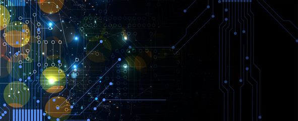 Abstract circuit board futuristic technology processing background