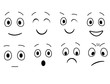 Simple cartoon emotions, faces with different expressions