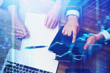 business people and hi tech