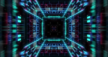 Canvas Print - quantum computer environment with digital technology, processing unit of an advanced artificial inte