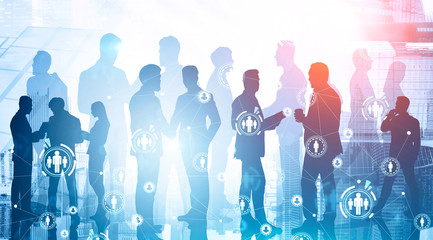 Diverse business people, HR interface