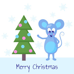 Poster - Beautiful cartoon celebration card on light backdrop. Christmas background. Illustration cartoon vector. Merry christmas greeting card. Cute illustration. Modern design element. Winter background.
