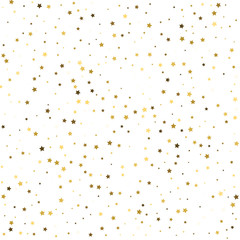 Wall Mural - Gold stars. Confetti celebration on white background.