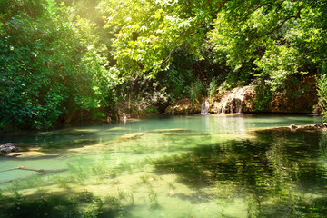 Wall Mural - kursunlu nature park and waterfall with the lake