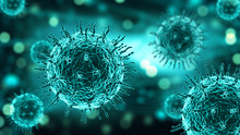 3D Medical Background With Abstract Virus Cells