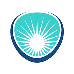 Wall Mural - sun logo template. blue light vector.