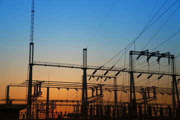 High voltage electric tower line