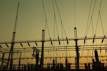 High voltage electric tower line