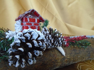 table decoration with jewelry and chimney