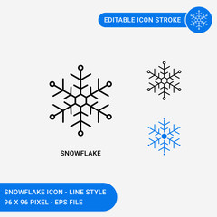 snowflake icons set vector illustration with icon line style. cold ice snowflake weather concept. ed